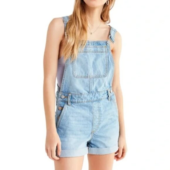 BDG Urban Outfitters LINDA denim jean shortall overall blue 26 - Picture 2 of 15